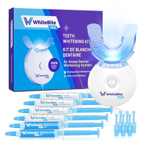 Whitebite Pro Teeth Whitening Kit for Sensitive Teeth | 4 Whitening Gels & 2 Remineralizing Gels |...