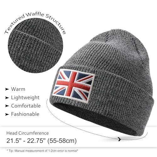 Bonnet chaud en tricot isolant Outdoor Shaping brodé drapeau Union Jack - 3