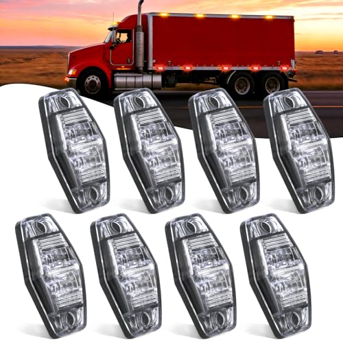 Nilight Feu de marquage latéral oval 2.5 po, 2 DEL 8 LED 4 ambre 4 rouge 80LM 12V