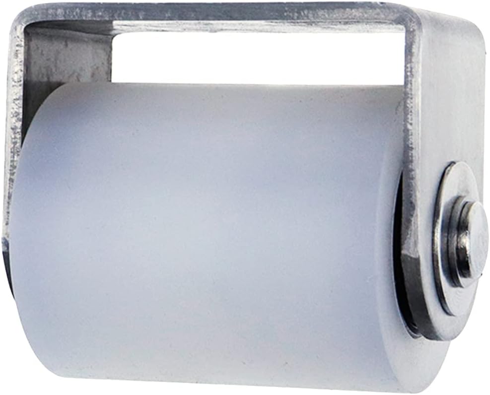 Coshar Slide Gate Guide Roller with Post Welded Bracket 1.6" Dia. Sliding Rolling Gates Guider Heavy Duty Ball Bearing Side Nylon Roller with Bracket Assembly - Pack of 2