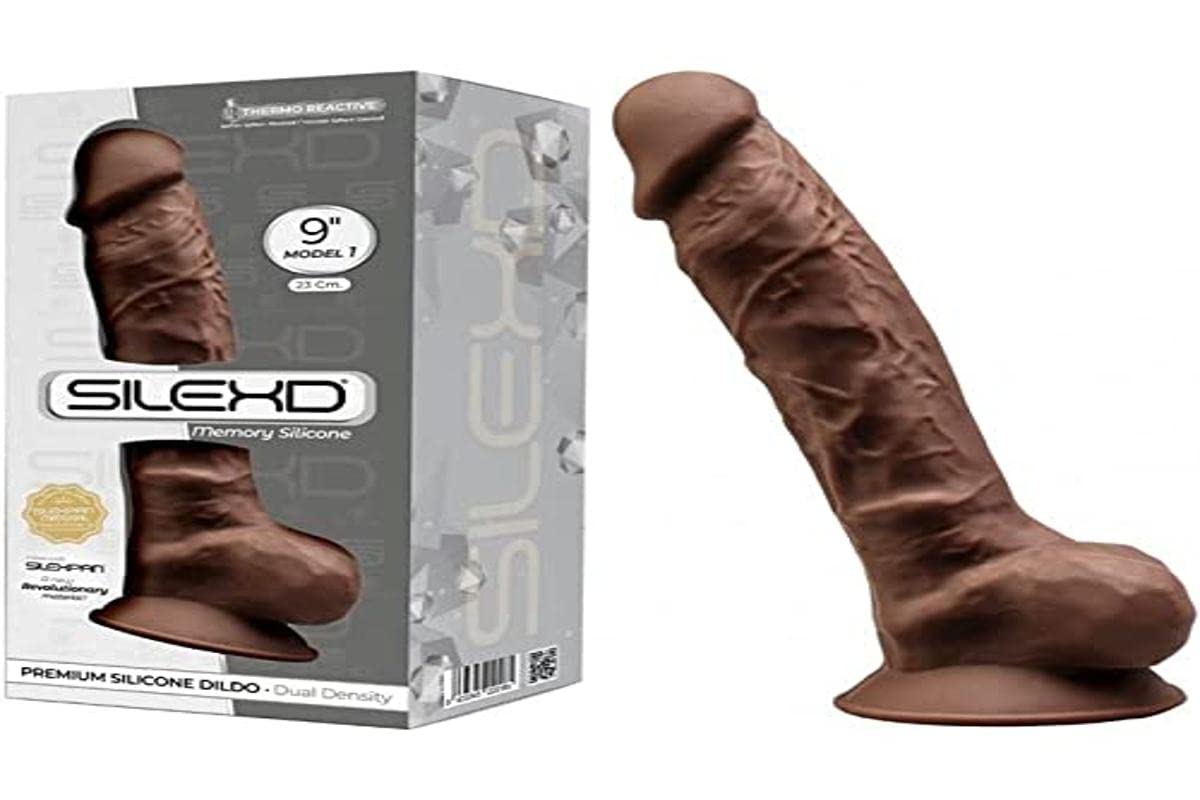 DILDO DUAL DENSITY MOD. 1-9 MARRÃ“N