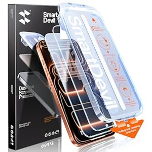 SMARTDEVIL 2 Pack for iPhone 17 Pro Max Screen Protector, 9H Hardness Military Grade Shatterproof, HD Clear Tempered Glass with Auto Dust-Elimination, Bubble Free, Easy Installation, Case Friendly