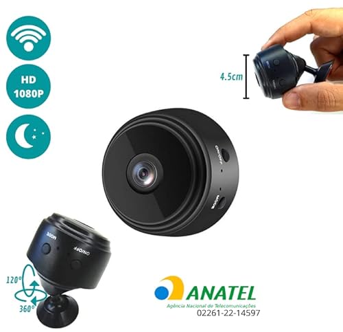 Mini Câmera Segurança Espiã Monitoramento Wifi Full HD Visão Noturna Com Gravador De Voz…