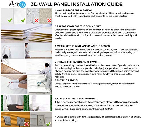 Image of LUHI 3D Paneling Textured 3D Wall Design, Black Diamond, 19.7 inch x 19.7 inch (11 Pack)