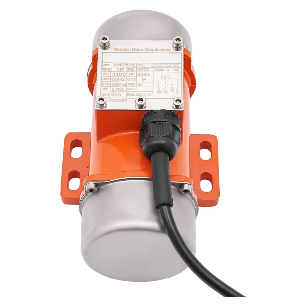 Motore di vibrazione per vibratore a calcestruzzo 60 W, motore di vibrazione a calcestruzzo a 9 velocità AC 110 V 3600 /Min, vibratore per calcestruzzo con alloggiamento in lega