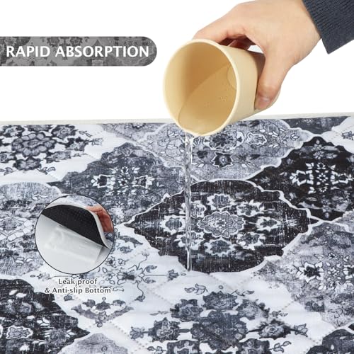 Image of IEUUMLER Washable Pee Pads for Dogs, 2 Pack Reusable Pee Pads for Dogs Non-Slip Grip, Super Absorbent Waterproof Puppy Pads for Potty Training, Playpen, Crate, Whelping Box EU011 Black Grey, 36x31