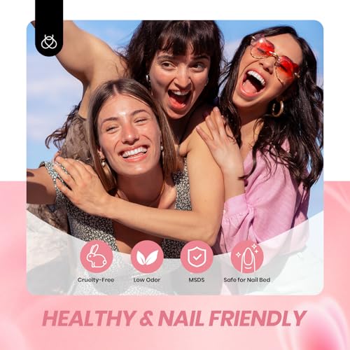 Beetles Nude Pink Gel Nail Polish, 15ml Neutral Sheer Pink Jelly Gel Polish Translucent Effect Nail Concealer Spring Summer Color Soak off UV French Nail Art Design DIY Manicure Gift for Women - 8