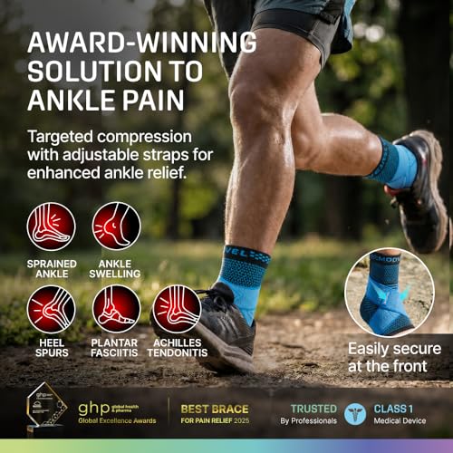 Image of Modvel Foot & Ankle Brace Socks with Adjustable Support Strap - Compression Sleeve for Sprained Ankle, Plantar Fasciitis Relief Tendonitis & Arthritis, Stabilizing Foot & Ankle Support for Women & Men