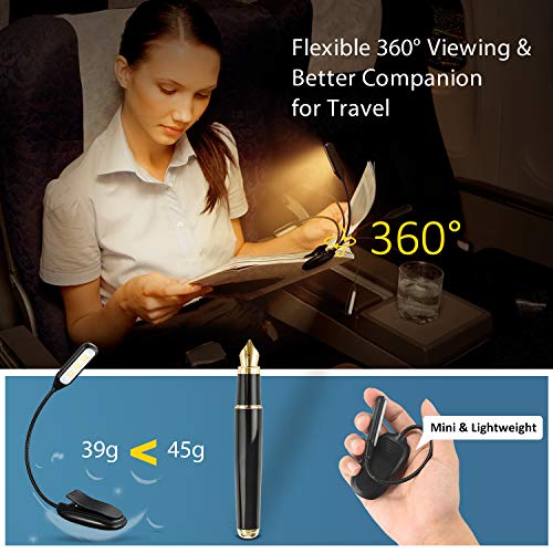 Rechargeable Book Light up to 60 Hours Reading, TOPELEK 7 LED Reading Light with 3 Brightness x 3 Color Temperature, Easy Clip On Reading Lamp for Night Reading in Bed for Bookworms, Kids - Thumbnail 4