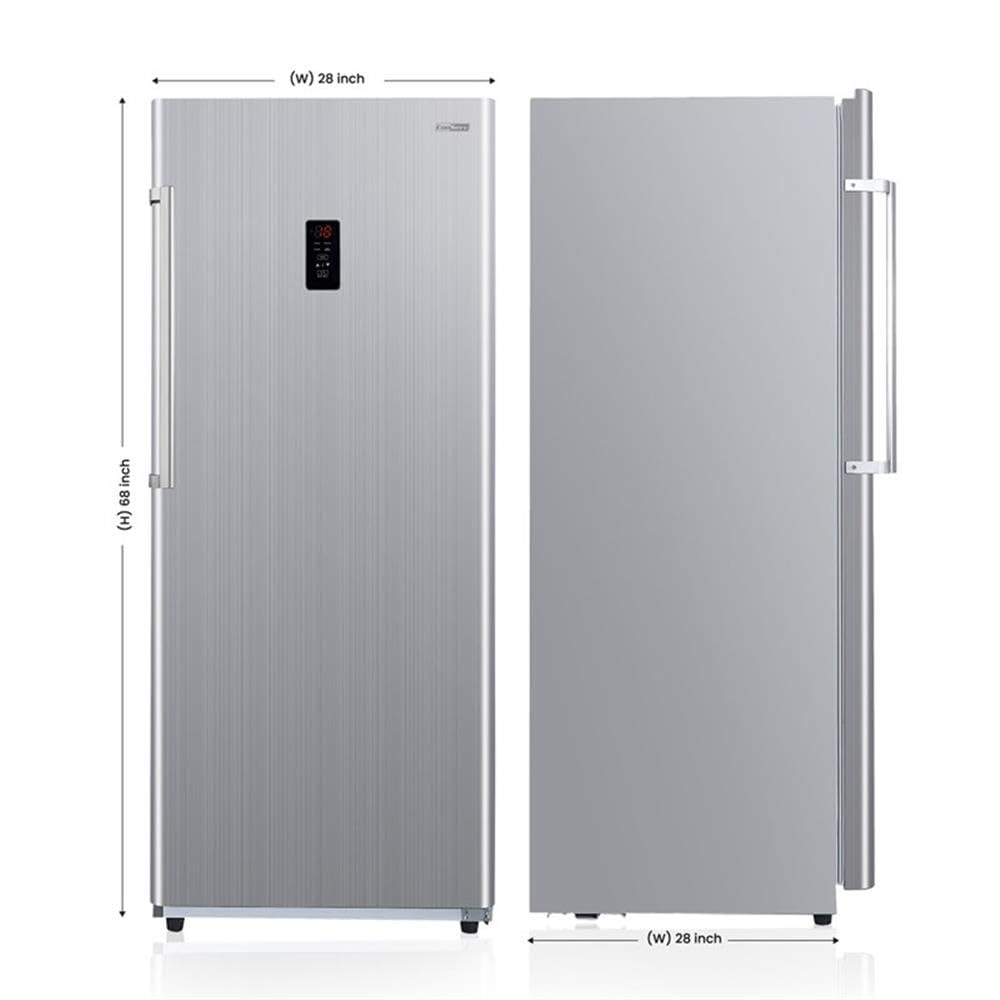 Pemberly Row 14 Cu. Ft. Upright Freezer/Refrigerator, Convertible With Frost-Free Technology, Stainless Finish, Reversible Door, Adjustable Glass Shelves, Garage Ready, Energy Star, 110v on Fridge.com - View 2