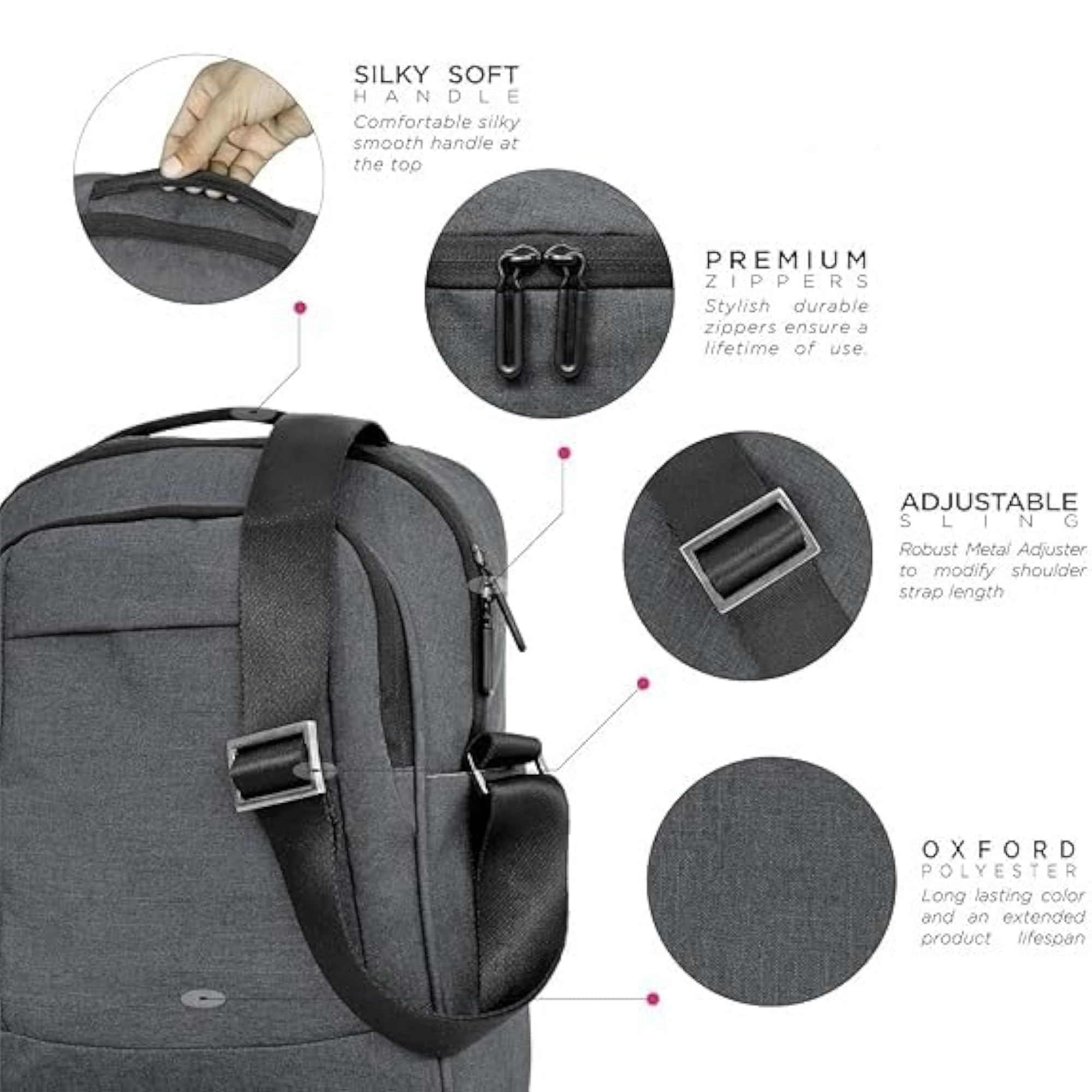 Dezo Sling Bag with Multiple Pockets for Men and Women