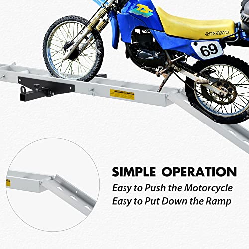 Azaeahom YX01-074 400Lbs Aluminum Motorcycle Carrier, Heavy Duty Hitch-Mounted Dirt Bike Rack thumb #3