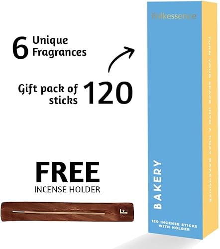 Miniatura 2 de Folkulture Varitas de incienso con tiempo de combustión de 60 minutos, juego de 4 inciensos (11 pulgadas  100 palitos de insencia)  Manzanilla