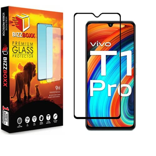 Image of Compatible With vivo T1 Pro 5G | T1 44W **DuraGlass**Anti Explosion | Military Grade Tempered Glass | Full Screen Coverage-Edge to Edge | 9H Hardness | With easy Installation Kit (Pack of 1)