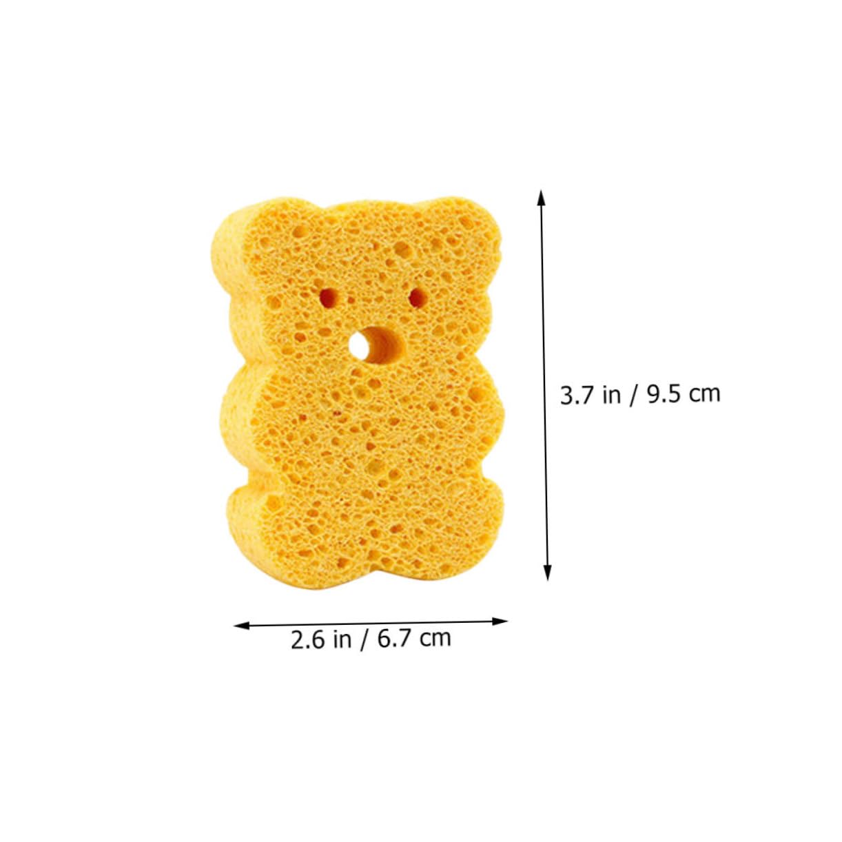 SHERCHPRY 4Pcs Bath Sponge Soft and Gentle Bath Scrubbers for Cute Cartoon Designs Duck Bunny for Daily Bathing and Care