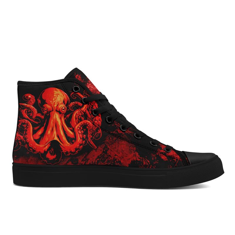 Halloween High Top Canvas Shoes for Men & Women – Skull, Vampire, Witch, Werewolf Design – Casual Gothic Sneakers for Costume, Party, or Daily Wear2
