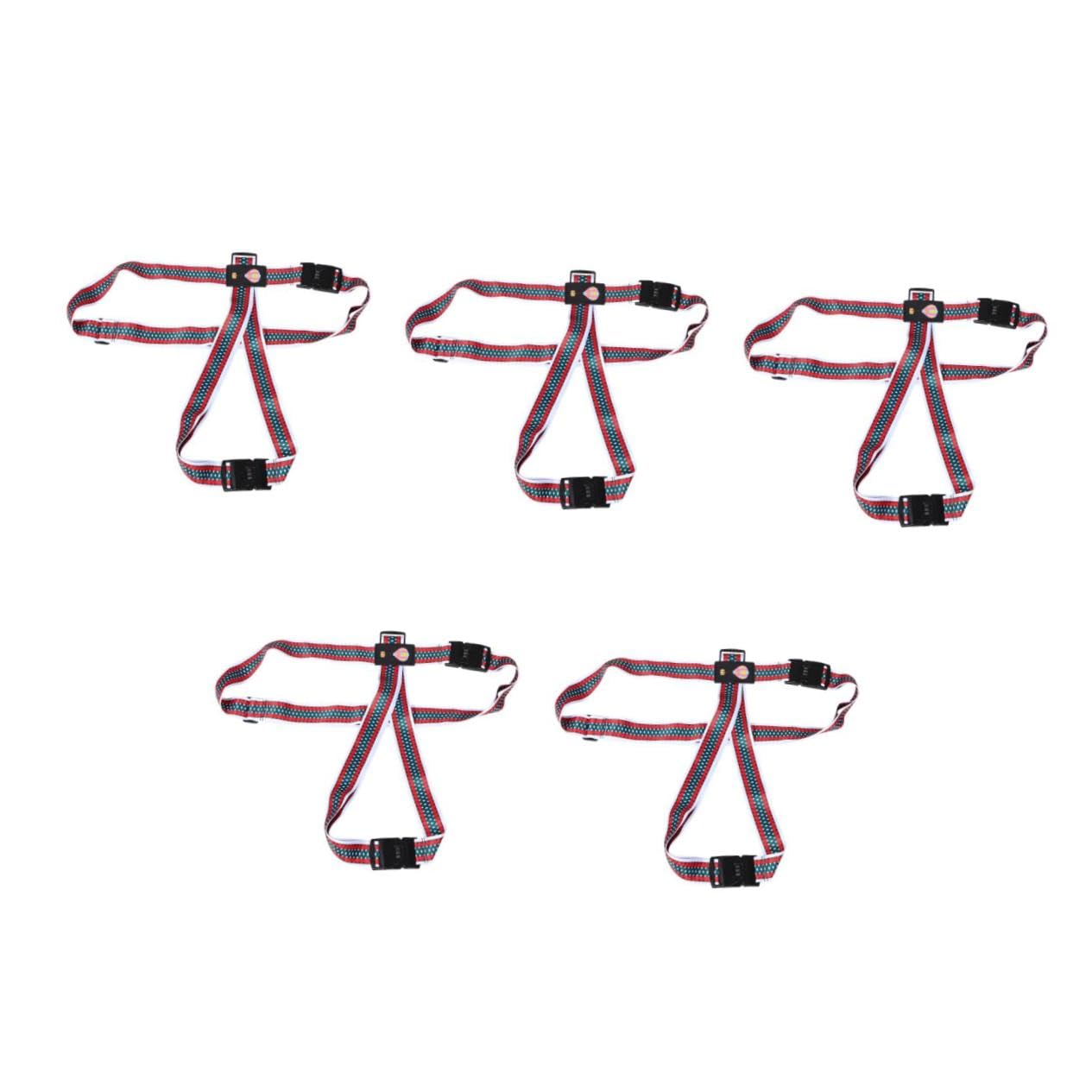 FRCOLOR 5 Piezas Correa Ajustable para Maletas con Doble Candado de Combinación Diseño Cruzado y Estampado de Dibujos Animados Cinturón Resistente de Poliéster para Equipaje Seguro Viajes
