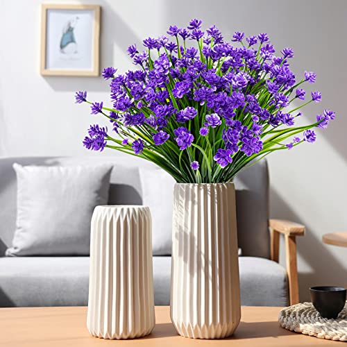 Image of AmyHomie 20 PCS Artificial Flowers for Outdoors, UV Resistant Fake Plants