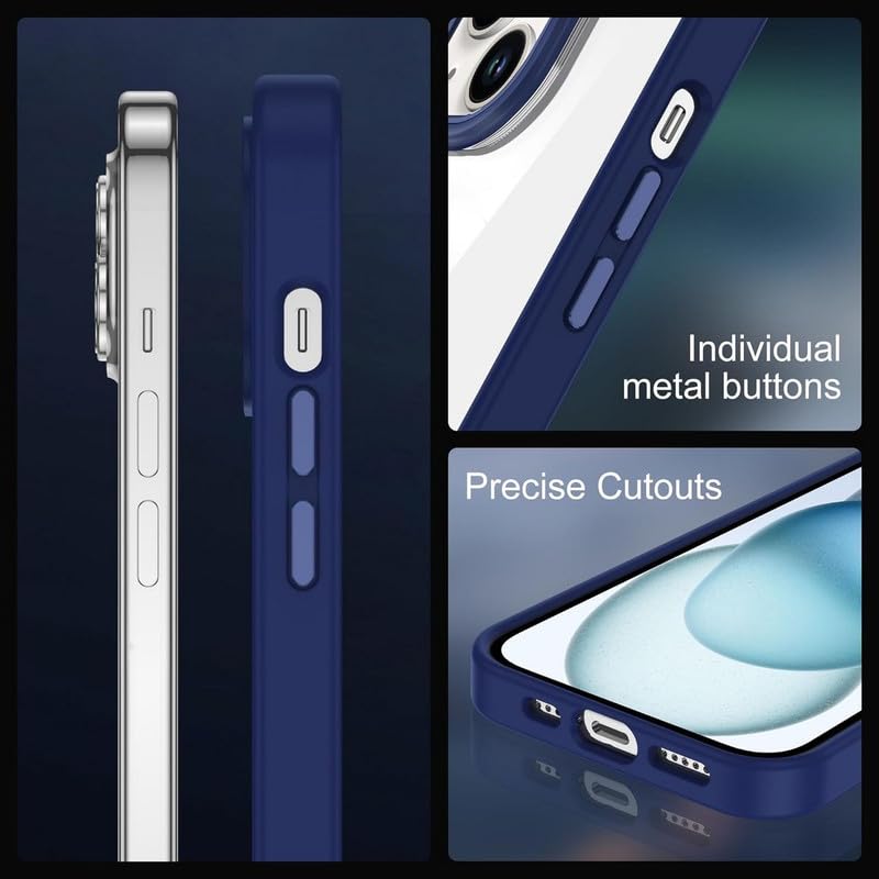 Image of for iPhone Case 15 Plus, [Anti-Yellowing Technology] [Military Grade Drop Protection] Shockproof Slim Hybrid Phone Case for iPhone 15 Plus - Indigo Blue