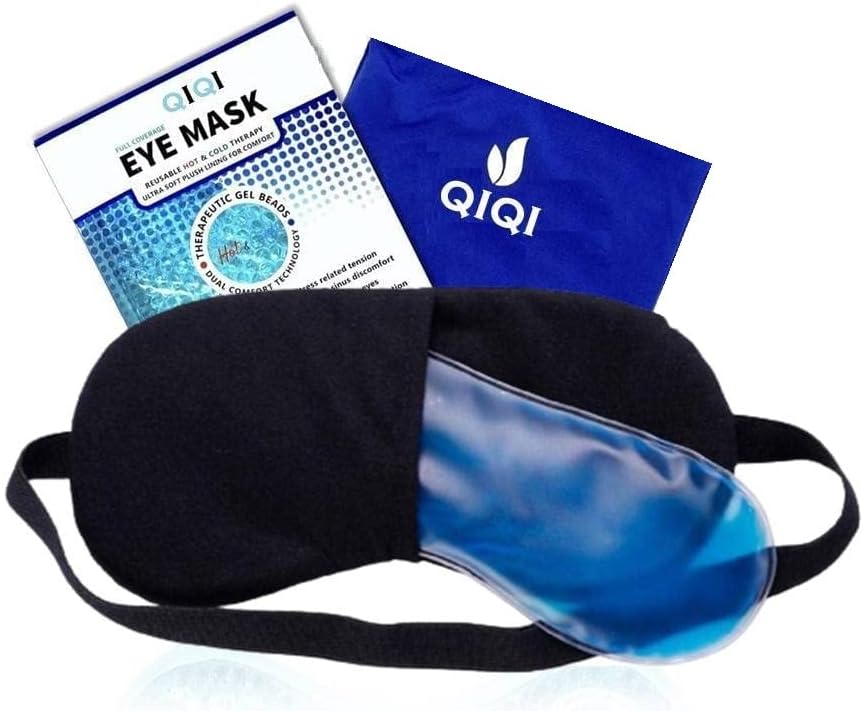 Mulberry Silk Cooling Gel Relaxing Eye Sleep Mask For Dark Circles, Dry Eyes, Cooling Eyes, Pain Relief, Redness, Eye Patches, Sleeping Cool Pad Suitable For All Family Members Sleeping Mask (BLCK_GEL)