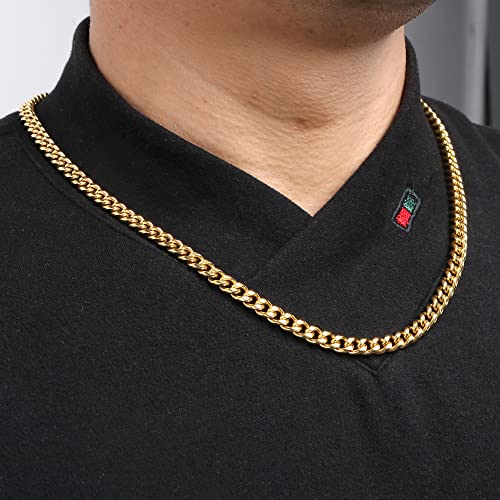 Image of JoycuFF Gifts for Brother from Sister Birthday Graduation Cuban Chain 6MM 26 Inches Stainless Steel Necklace Unique Father's Day Christmas Hip Hop Jewelry