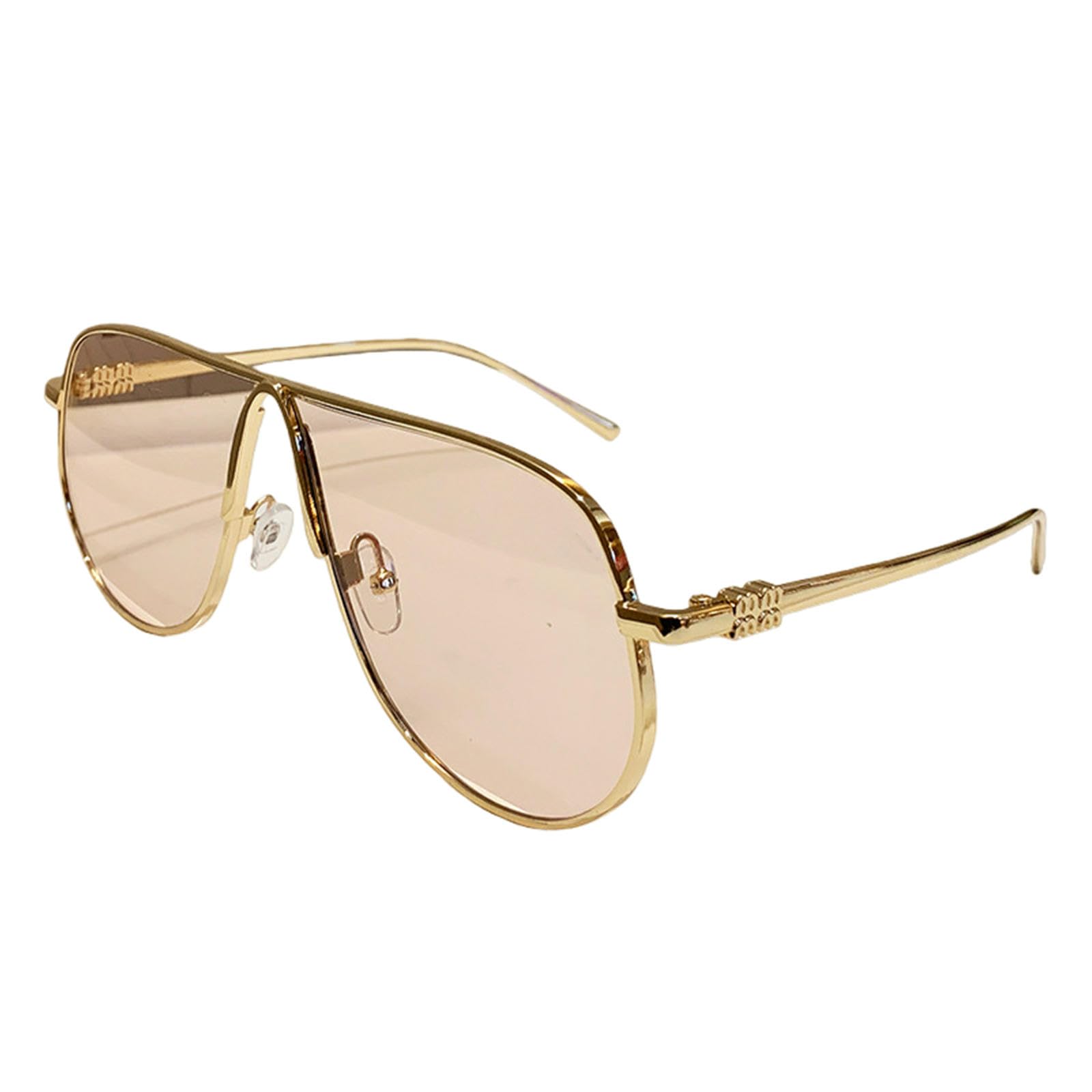 Gyios Sunglasses Mens Vintage Oversized Metal Women Fashion Gradient Men Shades Punk Sun Glasses