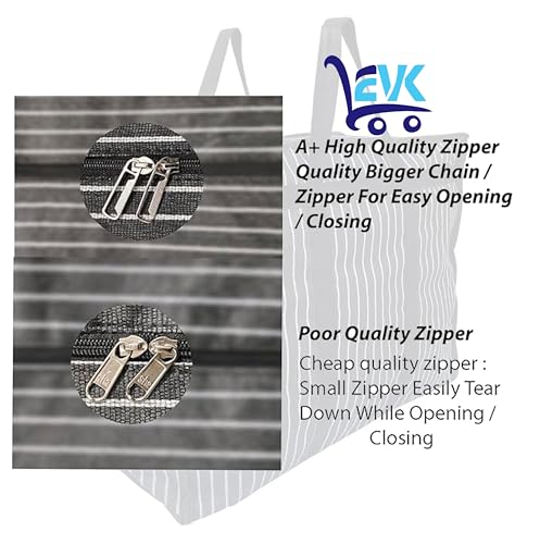 Image of Unisex-Adult Extra Large Big Heavy Duty Storage Organizer Reusable Canvas Shopper Bag With Handles With Covers Zip Jumbo Bag (Pack Of 1), Shopper Tote, Black