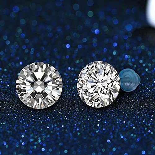 EIELO 12Pairs Clear Plastic CZ Studs Earrings for Women Men Acrylic Post Hypoallergenic Stud Earring Round Square CZ Rhinestone Ear Studs Piercing Retainers3