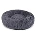 lionto Cama perros redonda cojín gatos sofá para perros donut (M) Ø 50 cm Gris oscuro
