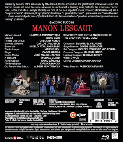 Blu-ray Manon Lescaut de Puccini grabado en el Gran Teatre del Liceu 2018 3