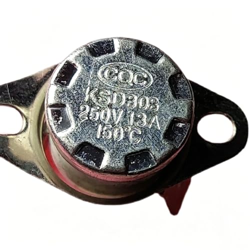 KSD303 Ceramic Thermostat Switch – 250V 13A Normally Closed, 150°C Automatic Reset Temperature Control with Movable Ring, CQC Certified for Industrial Equipment(1PC)