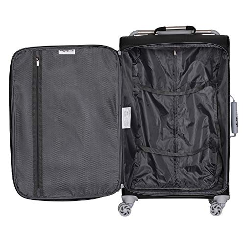 it luggage World's Lightest New York Softside 8 Wheel Spinner, Raven With Vapor Blue Trim, Checked-X-Large 32-Inch - Thumbnail 2