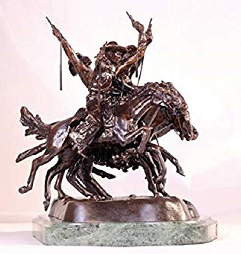 American Handmade 100% Bronze Sculpture Statue Coming Through The Rye By Frederic Remington Regular Size 29" Inches Tall #TOP2