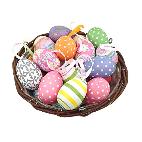 12Pcs New Colorful Paper Mache Egg Hanging Ornaments Easter Tree Christmas Decoration #TOP1