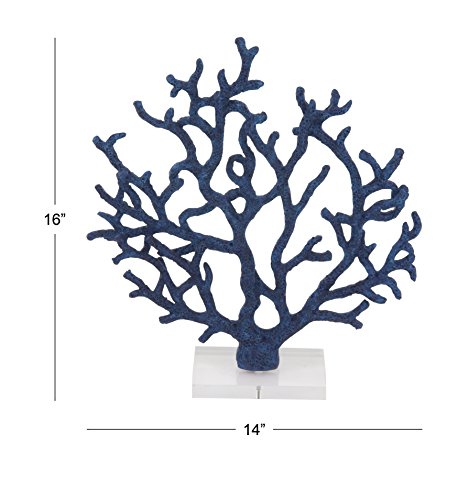 Escultura Decorativa Coral Azul Polystone 14x4x16 pulg miniatura 6