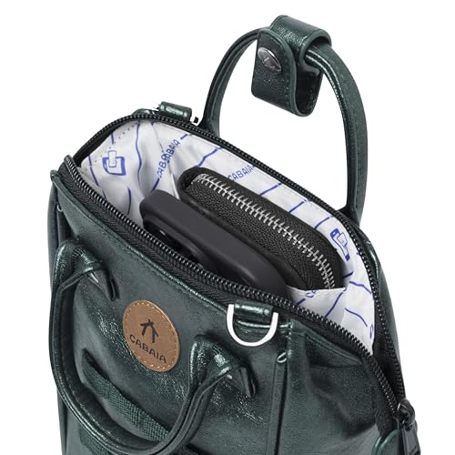 Bolso bandolera Adventurer verde oscuro iridiscente Cabaïa resistente y compacto 7