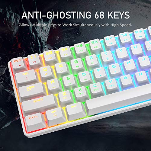 60% Mechanical Gaming Keyboard Type C Wired 68 Keys LED Backlit USB Waterproof Apex Pro illuminated Keyboard 18 Chroma RGB Lighting Backlight Anti-ghosting Keys for Gamers and Typists (Blue Switch) 60% Mechanical Gaming Keyboard Type C Wired 68 Keys LED Backlit USB Waterproof Apex Pro illuminated Keyboard 18 Chroma RGB Lighting Backlight Anti-ghosting Keys for Gamers and Typists (Blue Switch)