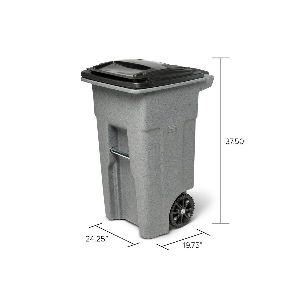 Toter 32 Gal. Greenstone Trash Can with Wheels and Lid