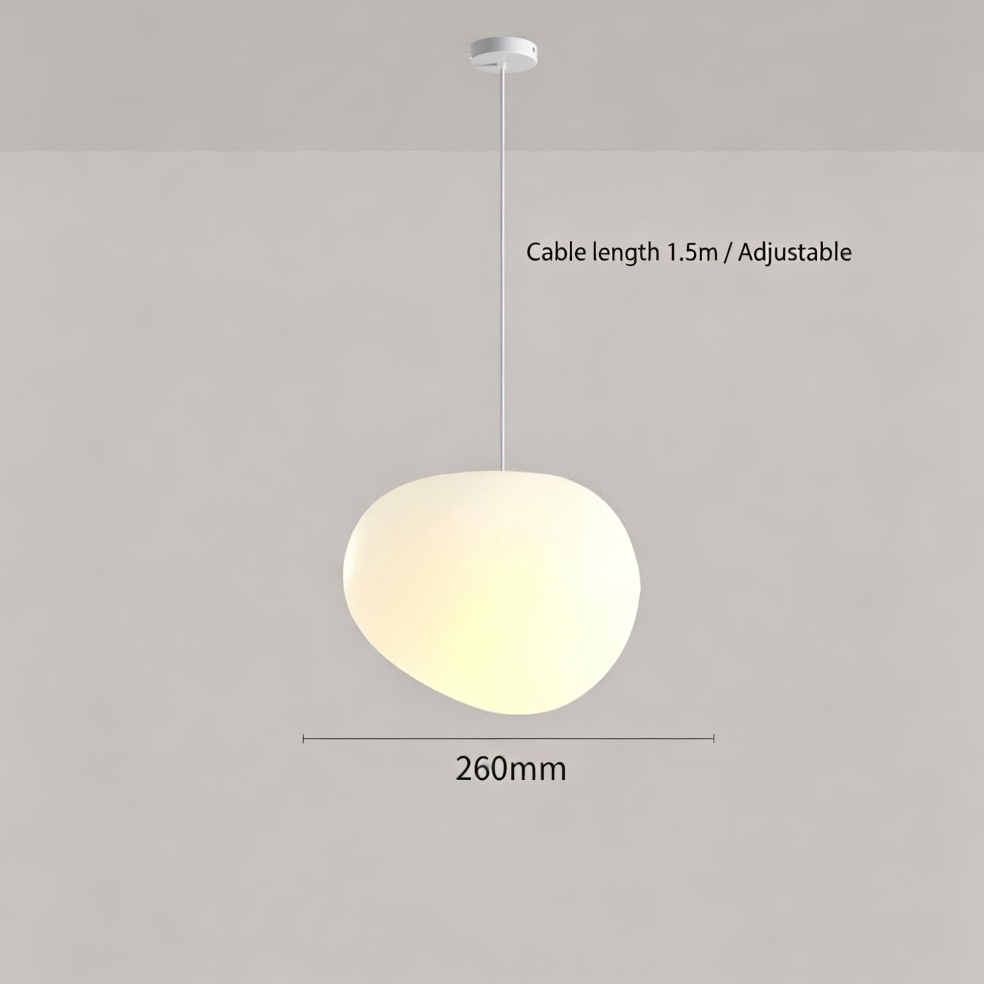Lampada a sospensione creativa nordica ciottolo, paralume PE minimalista