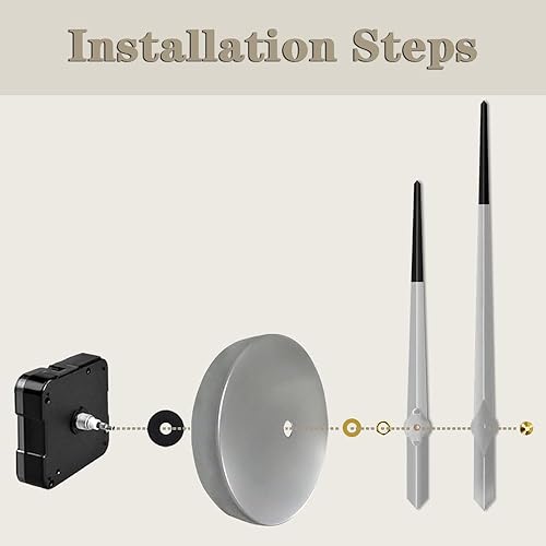 Miniatura 4 de VANGOLD Reloj de pared grande, agujas de reloj 3D DIY con mecanismo de reloj y adhesivo de pared para el hogar, sala de estar, oficina, decoración