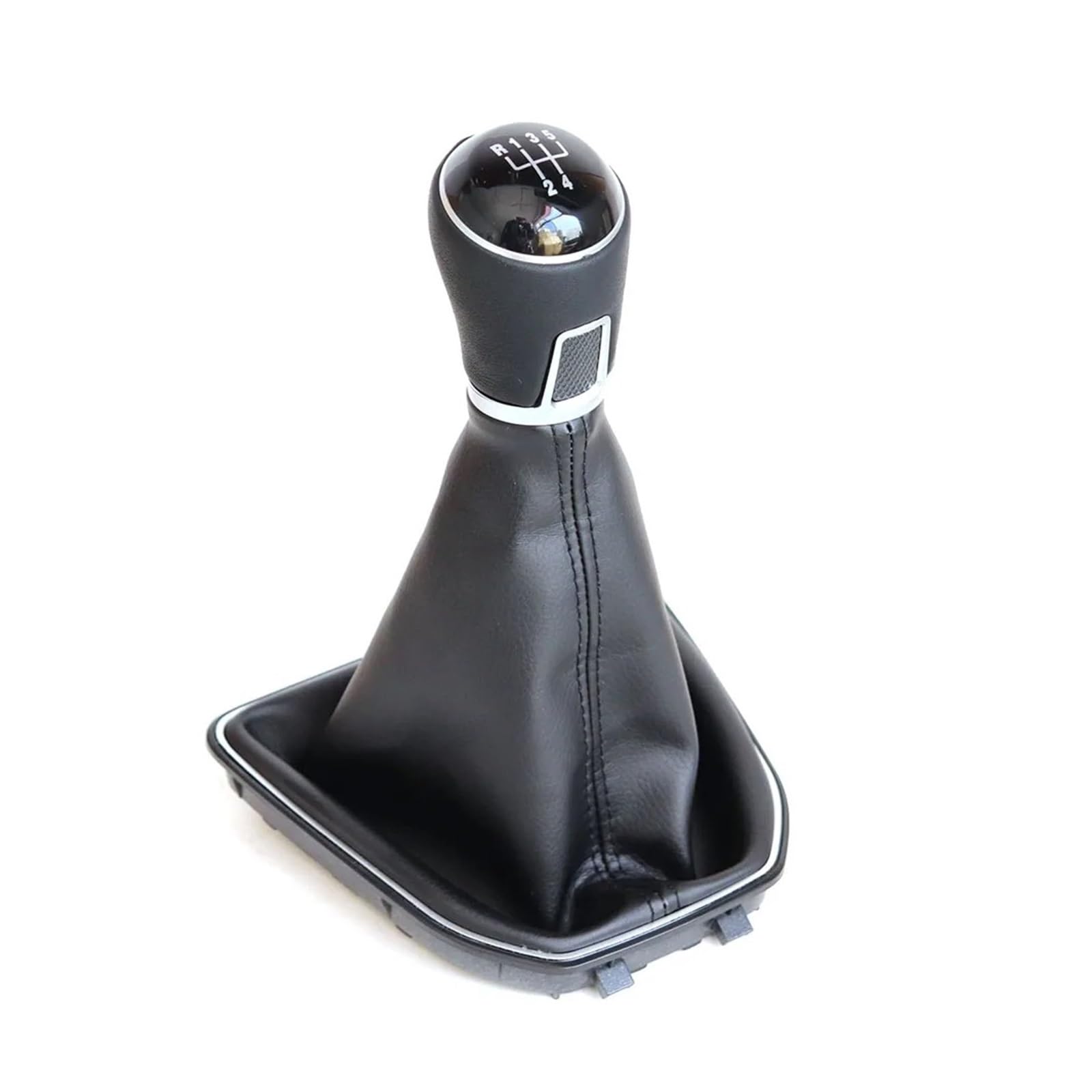 Qmtvfsrh 5-Speed Car Gear Shift Knob Gear Shift Knob Lever Switch Shifter Knob With Gaiter Boot For Vw For Caddy Iv Mk4 2015-2019 Lhd(5-Speed)