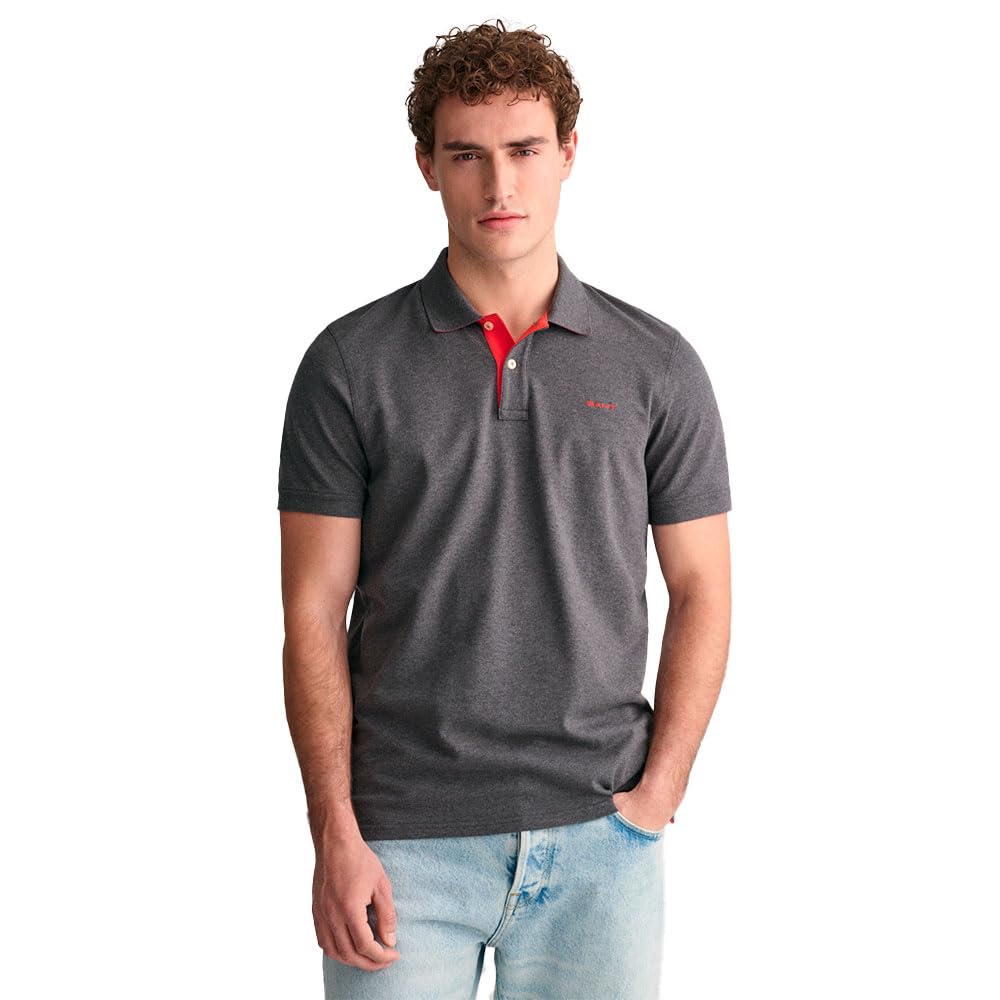 GANT Herren Reg Contrast Pique Ss Rugger Poloshirt MIT KONTRASTLOGO (1er Pack)