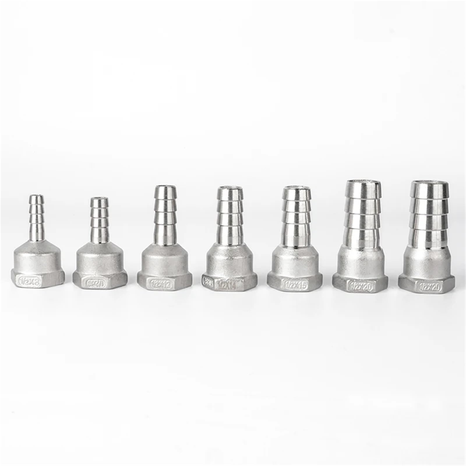 1'' Female Thread x Hose Tail 304 Stainless Steel Water Pipe Fitting Reducer Joint Coupling Connector(15mm) Brass Hose