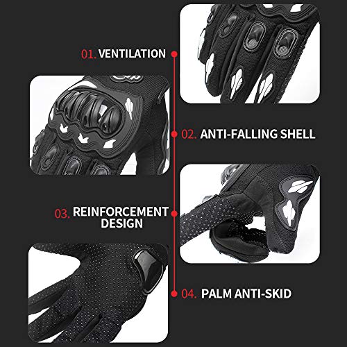 Sangmei Luvas de motocicleta masculinas tela sensível ao toque de dedo completo motocicleta motocicl