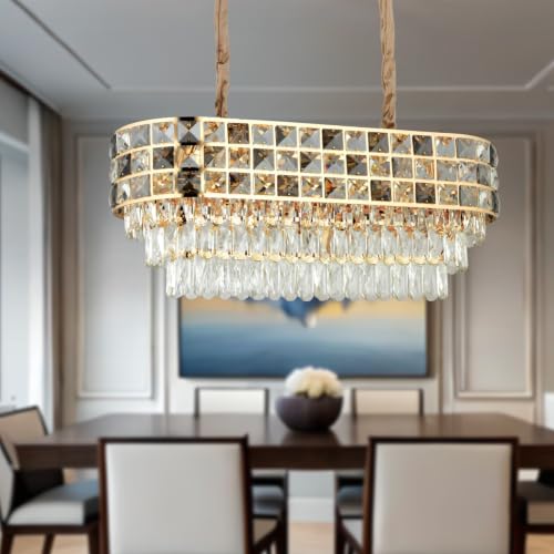 Modern Kristal Taşlı Yemek Odası Salon Sarkıt Avize
