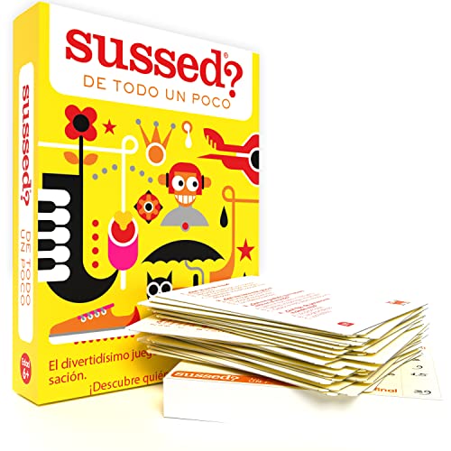 SUSSED Juego para Fiestas en Familia | 2 – 10 Jugadores | para niños a Partir de 6 años | Juego de Mesa | Juego de Cartas | 200 Preguntas Originales | Español
