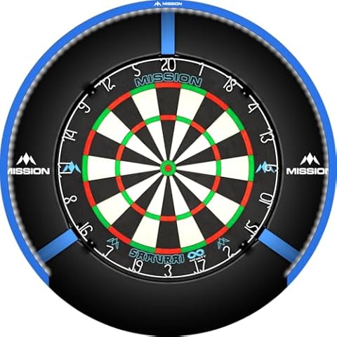 Mission Darts Torus 270 | Dart Board LED Lighting System with Easy Access to Dartboard Area for Unrestricted Play, Sand Blasted Black, Red, Blue, Green, Purple, Bronze and Silver Colours Cover