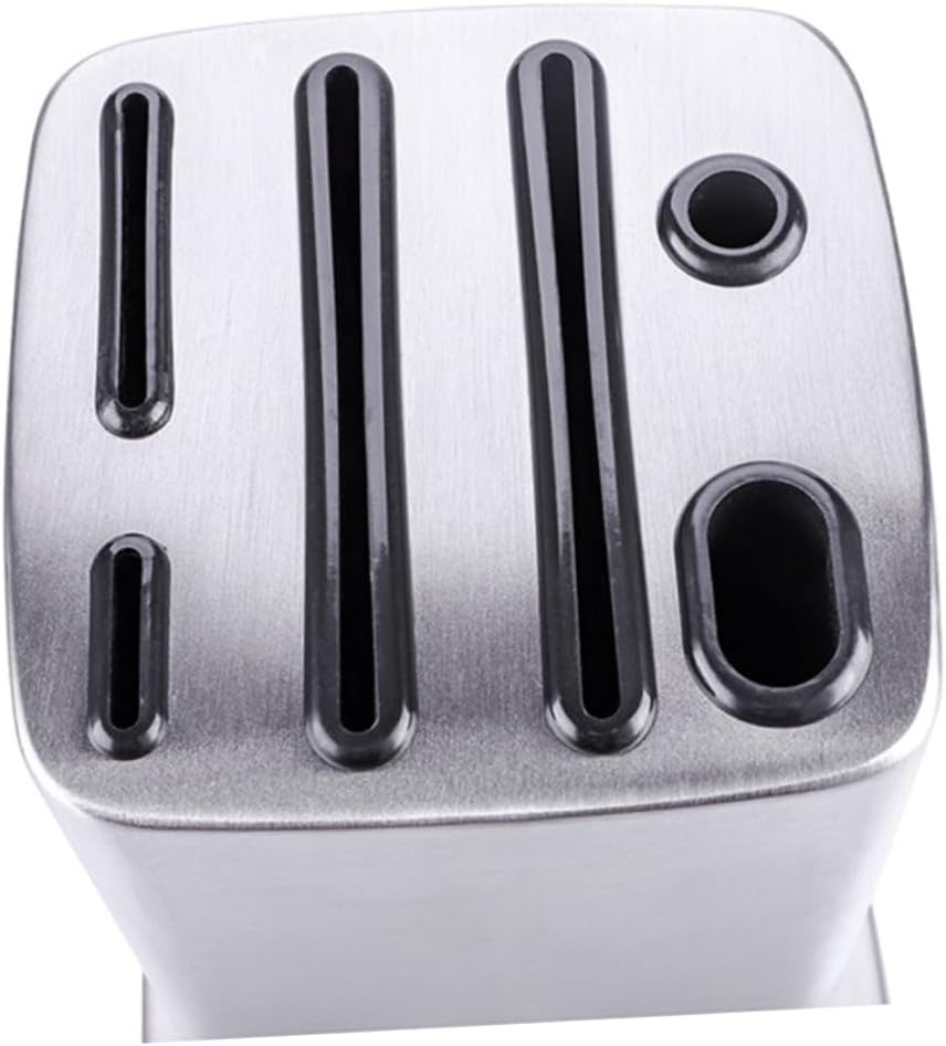 Amosfun Slot Stainless Steel Knife Holder with Skid Design for Organized Scissor and Cutter Storage for Indoor and Outdoor Use Silver