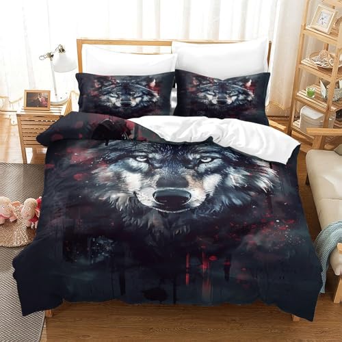 Housse de couette loup effet super doux en microfibre haute densité