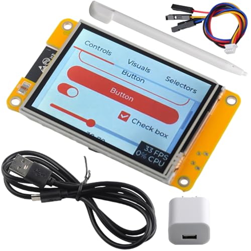 DIYmalls 2.8 pulgadas ESP32 visualización ESP32-2432S028R Módulo resistiva táctil 240x320 ILI9341 TFT LCD ESP-WROOM-32 Placa de desarrollo + adaptador para Arduino